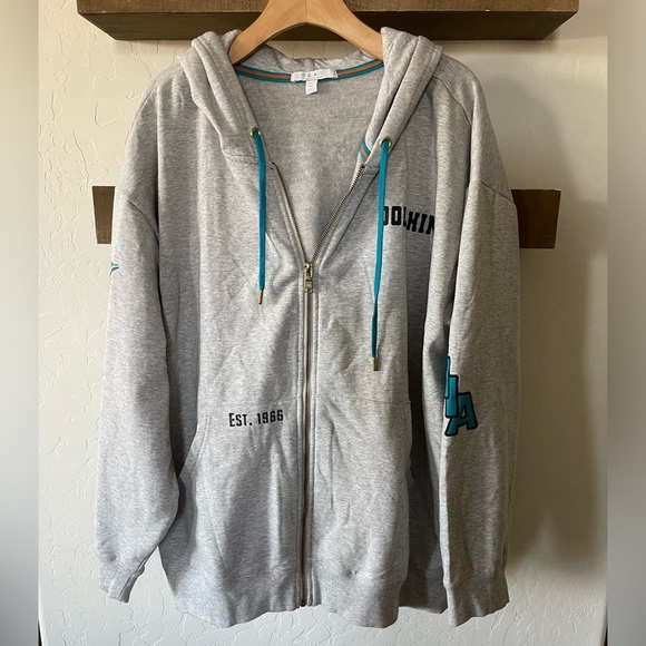 West by Erin Andrews|Heathered Gray Miami Dolphins Plus Size Full Zip Hoodie••• - Picture 6 of 16